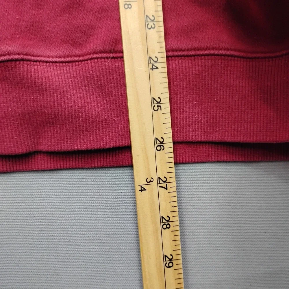 Adidas Mens Maroon Red Crewneck Sweatshirt XL Vintage 90s Yellow Stripes
